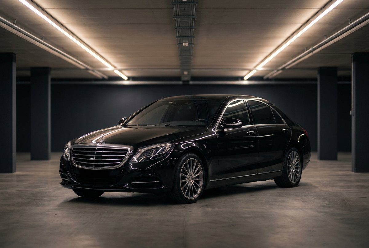 Black luxury sedan